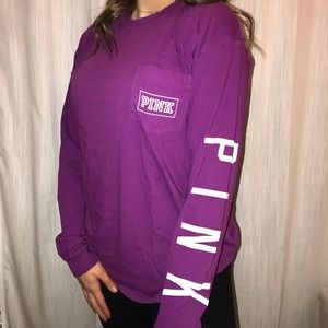 Purple PINK long sleeve T-shirt